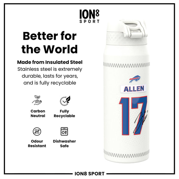 NFL x ION8, Isolierte Stahlflasche, GameDay Serie, Allen Bills, 750 ml