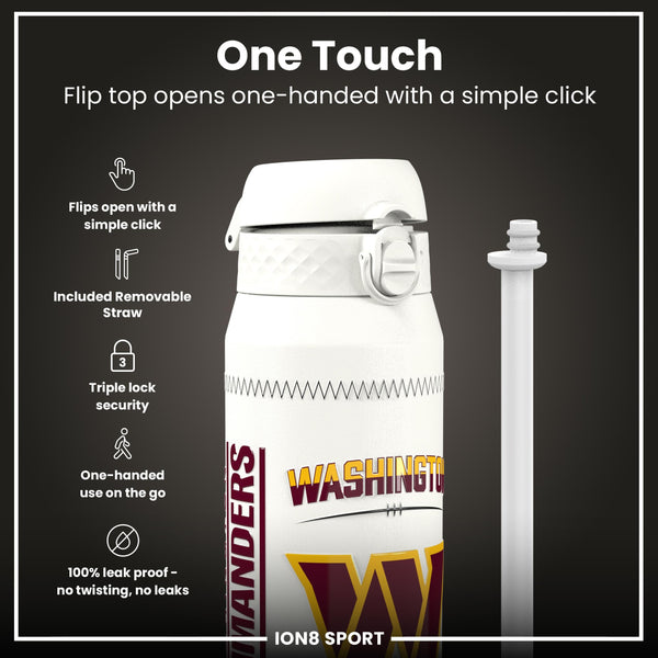 NFL x ION8, Isolierte Stahlflasche, GameDay Serie, Daniels Commanders, 750 ml