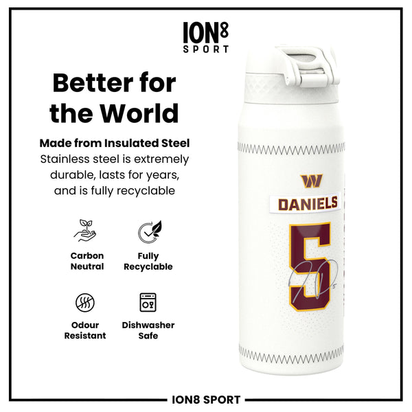 NFL x ION8, Isolierte Stahlflasche, GameDay Serie, Daniels Commanders, 750 ml