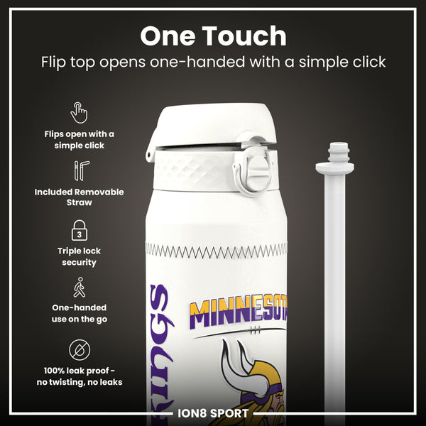 NFL x ION8, Isolierte Stahlflasche, GameDay Serie, Jefferson Vikings, 750 ml