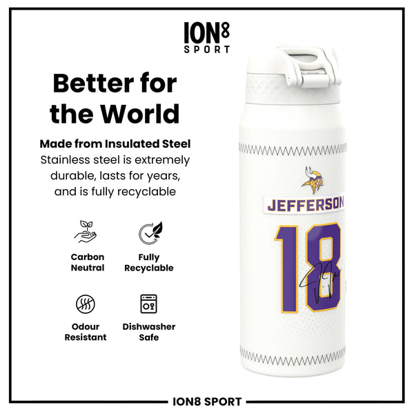 NFL x ION8, Isolierte Stahlflasche, GameDay Serie, Jefferson Vikings, 750 ml