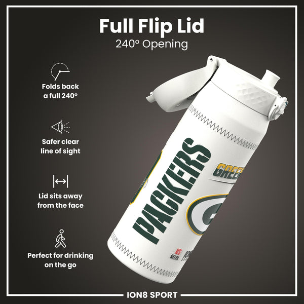 NFL x ION8, Isolierte Stahlflasche, GameDay Serie, Love Packers, 750 ml