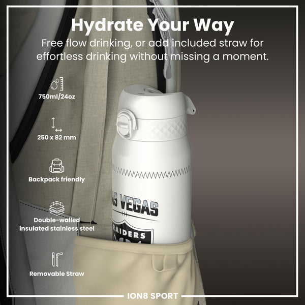 NFL x ION8, Isolierte Stahlflasche, GameDay Serie, Crosby Raiders, 750 ml