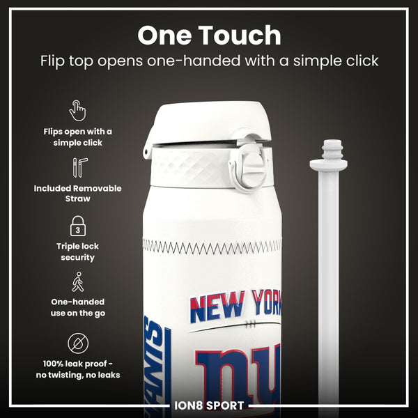 NFL x ION8, Isolierte Stahlflasche, GameDay Serie, Nabers Giants, 750 ml