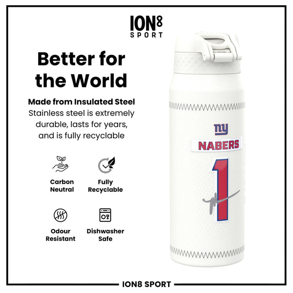 NFL x ION8, Isolierte Stahlflasche, GameDay Serie, Nabers Giants, 750 ml