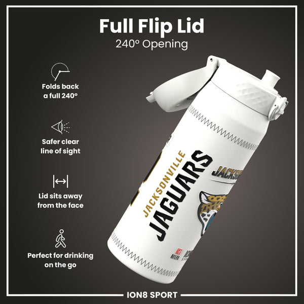NFL x ION8, Isolierte Stahlflasche, GameDay Serie, Hunter Jaguars, 750 ml