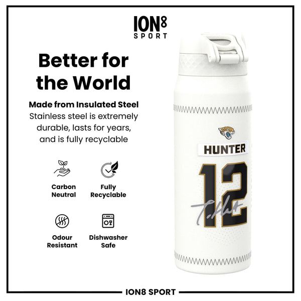 NFL x ION8, Isolierte Stahlflasche, GameDay Serie, Hunter Jaguars, 750 ml
