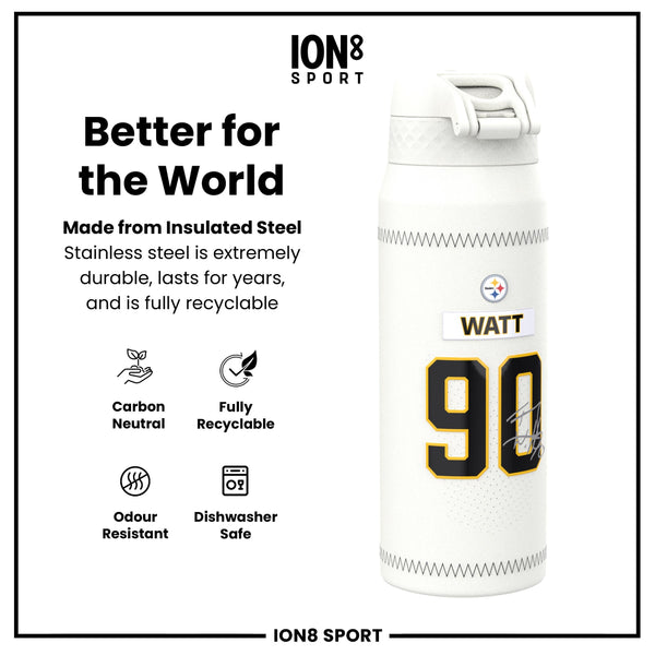 NFL x ION8, Isolierte Stahlflasche, GameDay Series, Watt Steelers, 750 ml
