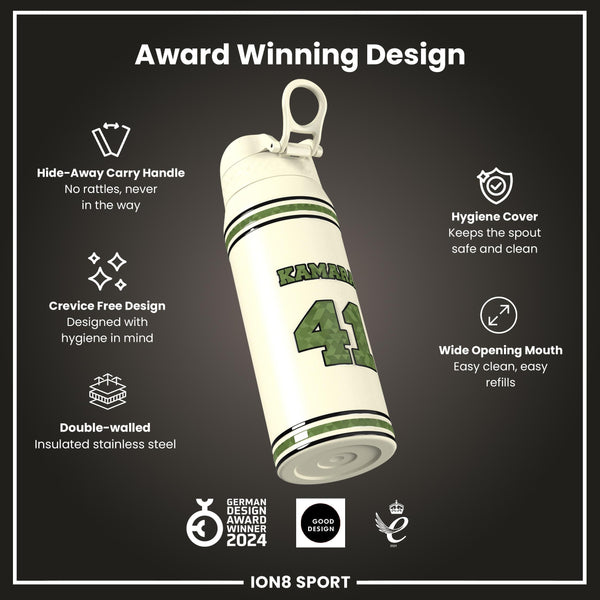 NFL x ION8, Isolierte Stahlflasche, Icon Series, Alvin Kamara, 750 ml