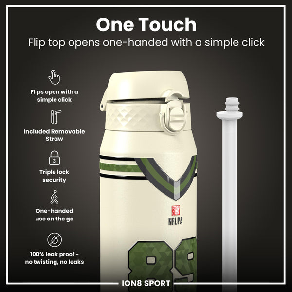 NFL x ION8, Isolierte Stahlflasche, Icon Series, Brock Bowers, 750 ml