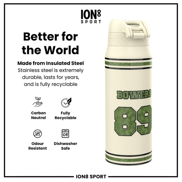 NFL x ION8, Isolierte Stahlflasche, Icon Series, Brock Bowers, 750 ml