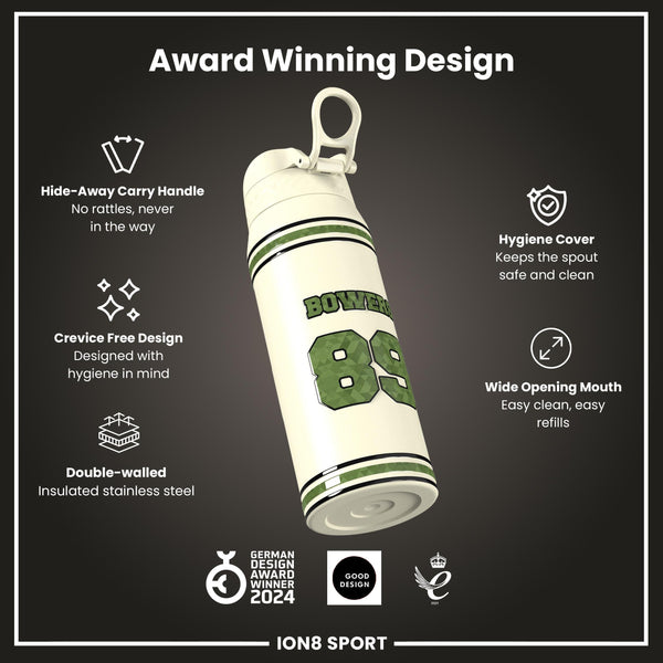 NFL x ION8, Isolierte Stahlflasche, Icon Series, Brock Bowers, 750 ml