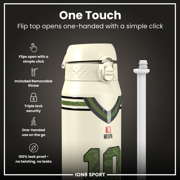 NFL x ION8, Isolierte Stahlflasche, Icon Series, Bo Nix, 750 ml