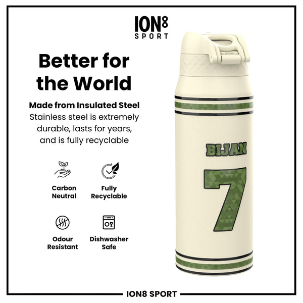 NFL x ION8, Isolierte Stahlflasche, Icon Series, Bijan Robinson, 750 ml