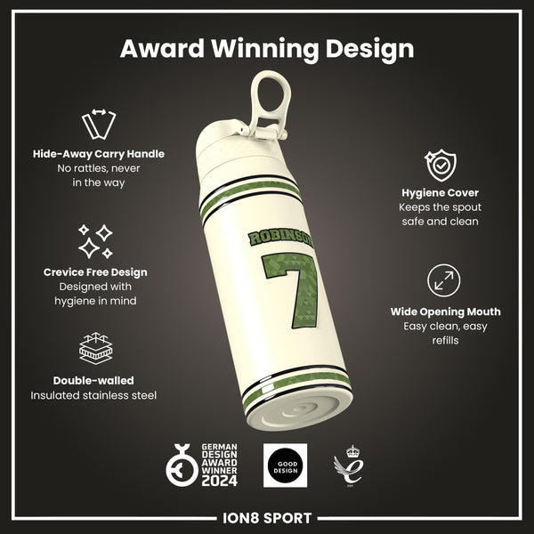 NFL x ION8, Isolierte Stahlflasche, Icon Series, Bijan Robinson, 750 ml