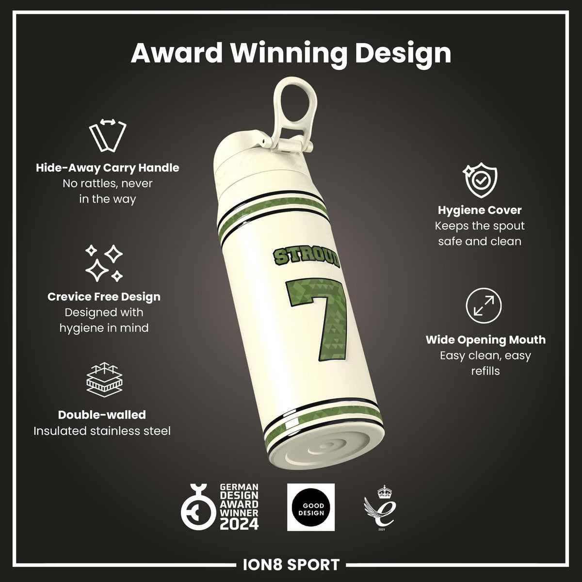 NFL x ION8, Isolierte Stahlflasche, Icon Series, C.J. Stroud, 750 ml