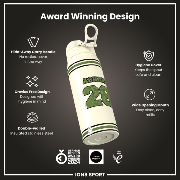 NFL x ION8, Isolierte Stahlflasche, Icon Series, De'Von Achane, 750 ml