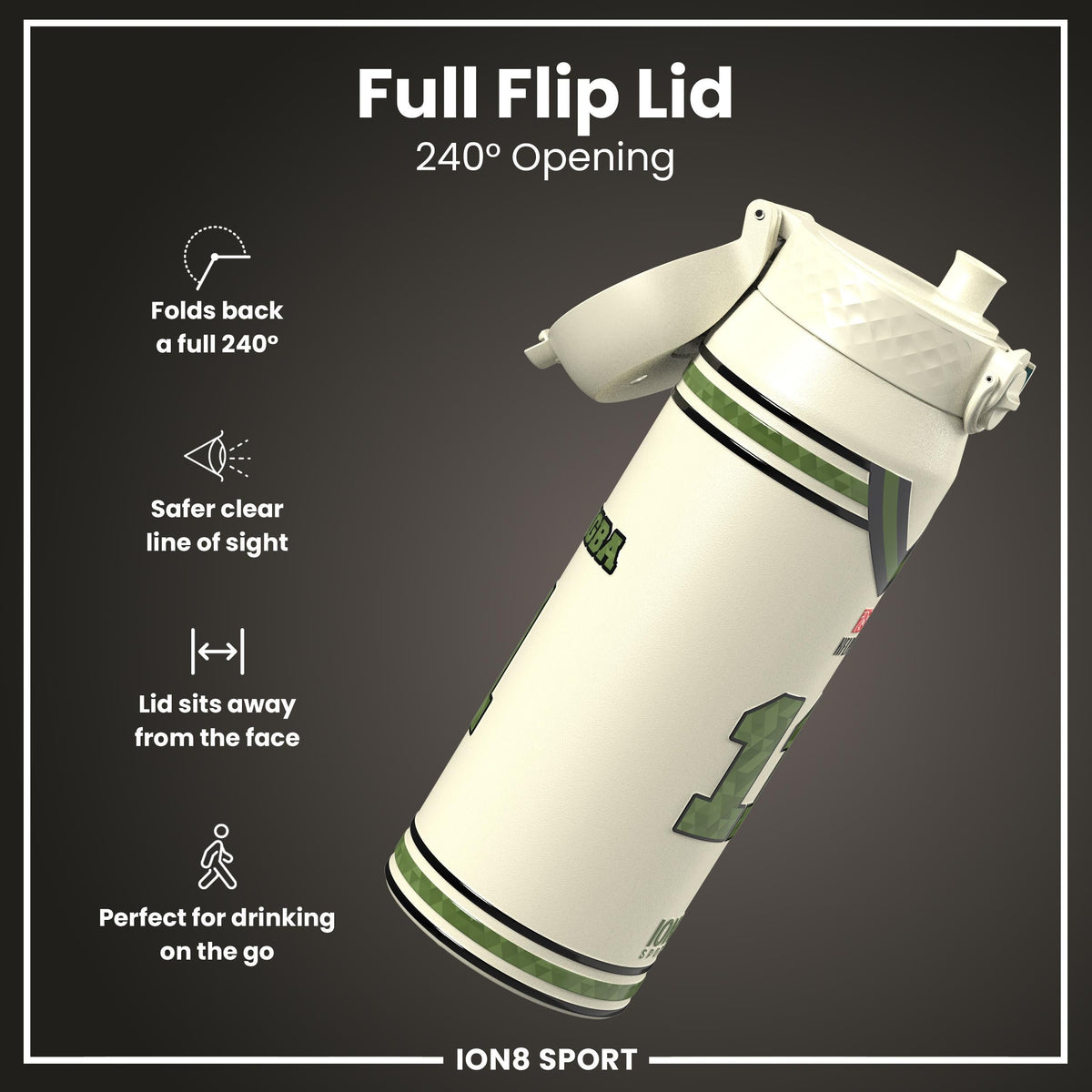 NFL x ION8, Isolierte Stahlflasche, Icon Series, Jaxon Smith-Njigba, 750 ml