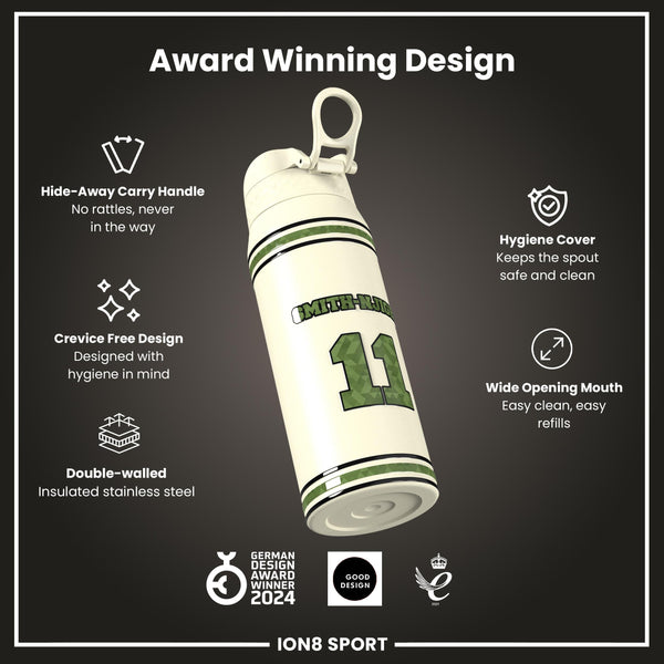 NFL x ION8, Isolierte Stahlflasche, Icon Series, Jaxon Smith-Njigba, 750 ml