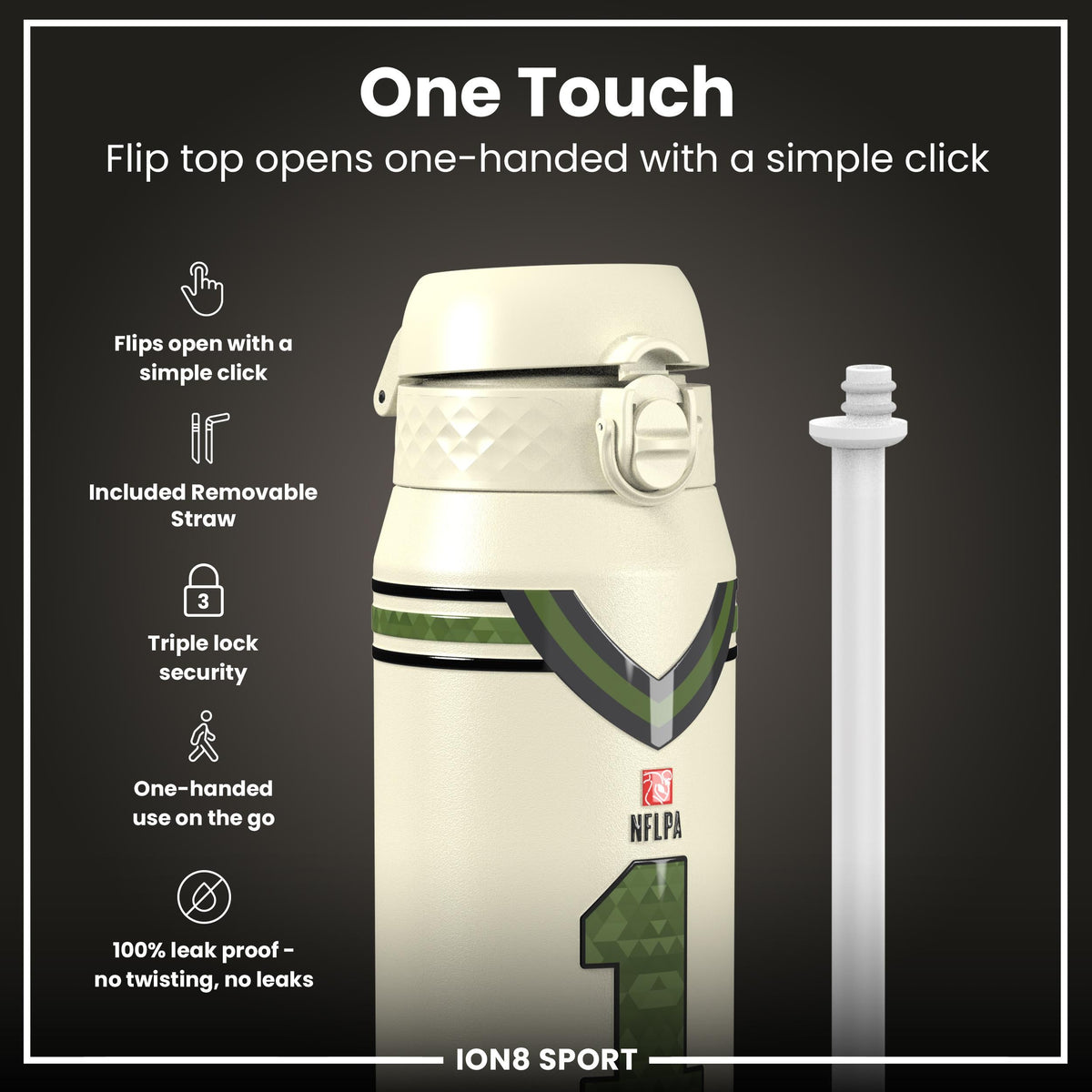 NFL x ION8, Isolierte Stahlflasche, Icon Series, Kyler Murray, 750 ml