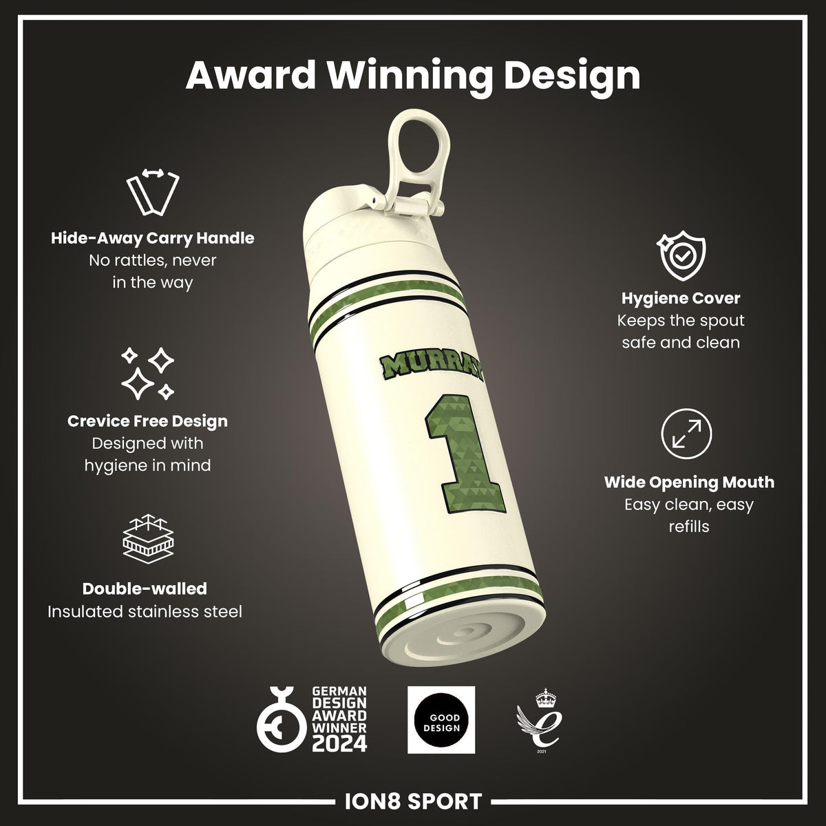 NFL x ION8, Isolierte Stahlflasche, Icon Series, Kyler Murray, 750 ml