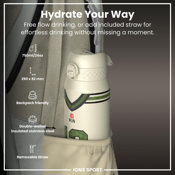 NFL x ION8, Isolierte Stahlflasche, Icon Series, Mike Evans, 750 ml