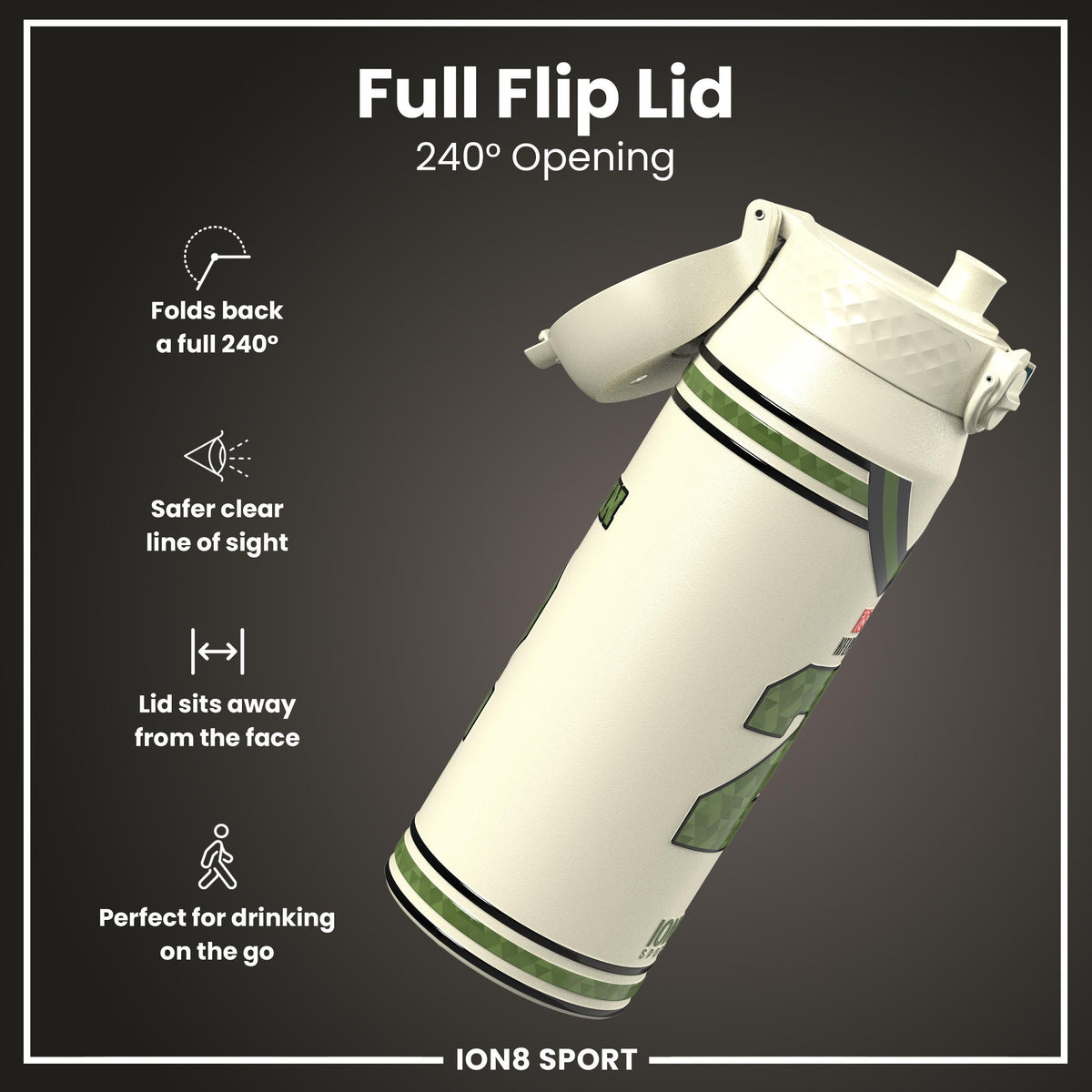 NFL x ION8, Isolierte Stahlflasche, Icon Series, Pat Surtain, 750 ml