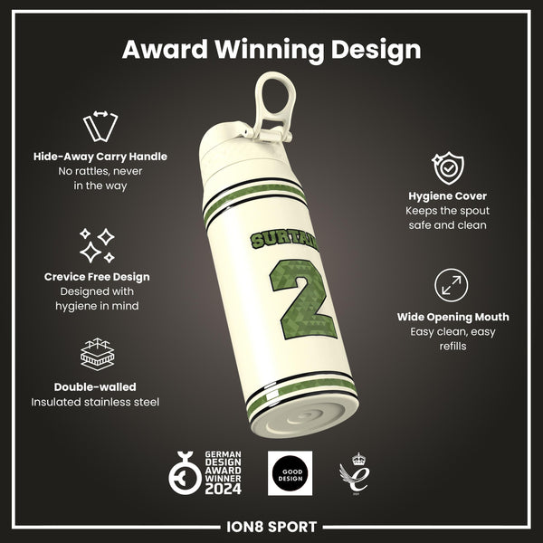 NFL x ION8, Isolierte Stahlflasche, Icon Series, Pat Surtain, 750 ml