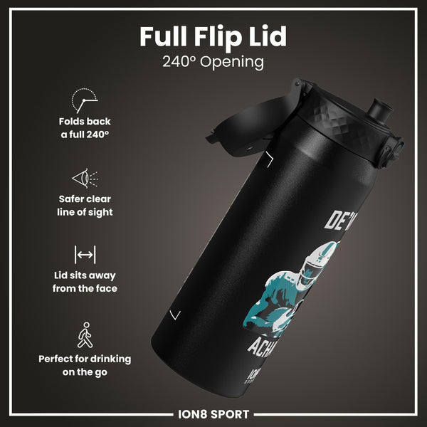 NFL x ION8, Isolierte Stahlflasche, Locked In Series, De'Von Achane, 750 ml