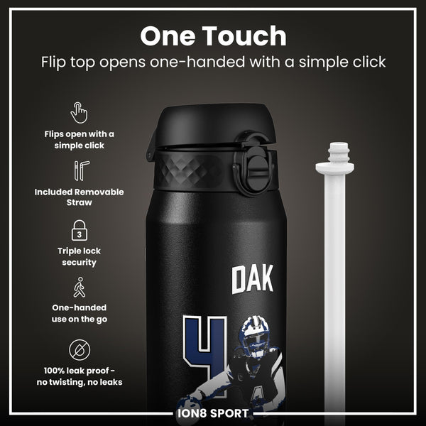 NFL x ION8, Isolierte Stahlflasche, Locked In Series, Dak Prescott, 750 ml