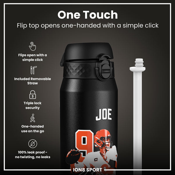 NFL x ION8, Isolierte Stahlflasche, Locked In Series, Joe Burrow, 750 ml