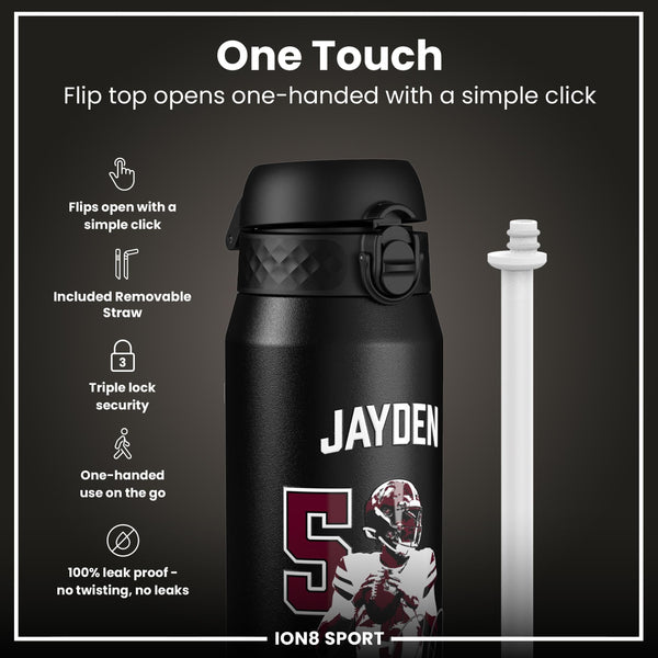 NFL x ION8, Isolierte Stahlflasche, Locked In Series, Jayden Daniels, 750 ml