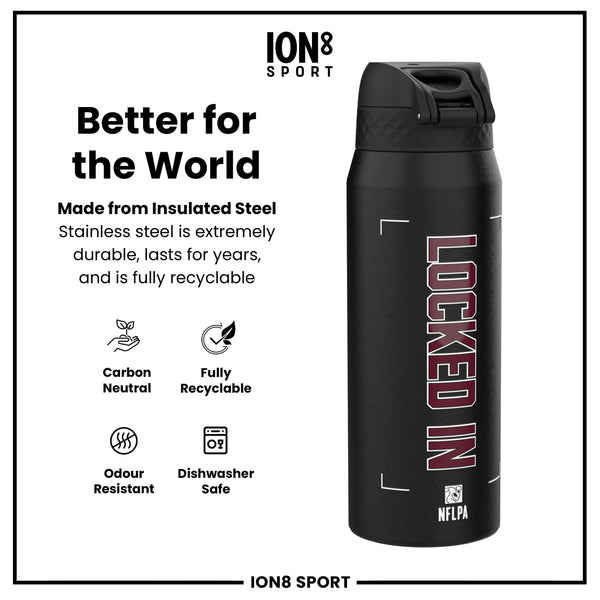 NFL x ION8, Isolierte Stahlflasche, Locked In Series, Jayden Daniels, 750 ml
