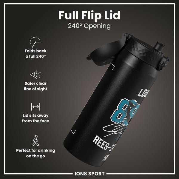 NFL x ION8, Isolierte Stahlflasche, Locked In Series, Ress-Zammit, 750 ml