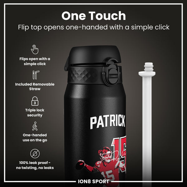 NFL x ION8, Isolierte Stahlflasche, Locked In Series, Patrick Mahomes, 750 ml