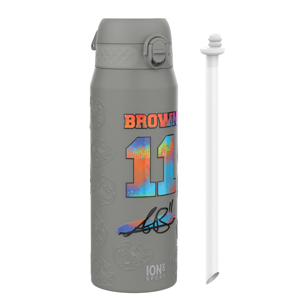 NFL x ION8, Isolierte Stahlflasche, Signature Series, AJ Brown, 750 ml