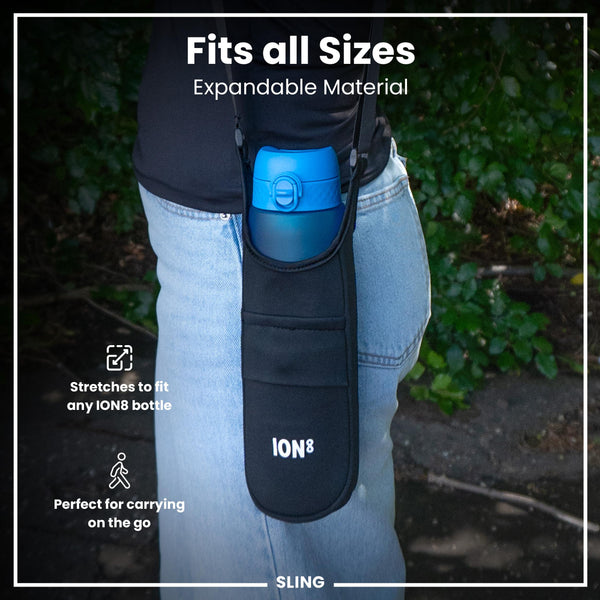 Flaschenhalter mit Schultergurt, Schwarz