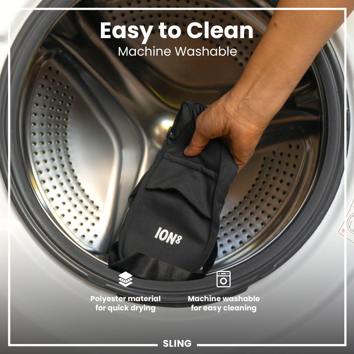 Flaschenhalter mit Schultergurt, Schwarz