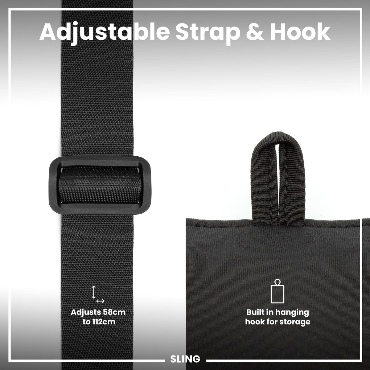 Flaschenhalter mit Schultergurt, Schwarz