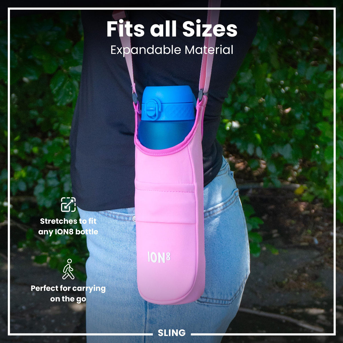 Flaschenhalter mit Schultergurt, Pink