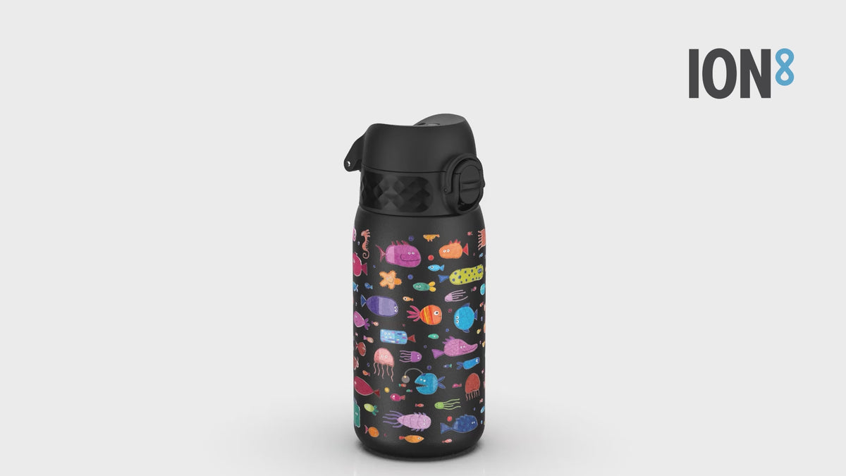 360 Video View of Ion8 Leak Proof Water Bottle, Vacuum Insulated Stainless Steel, Fish, 320ml (11oz)