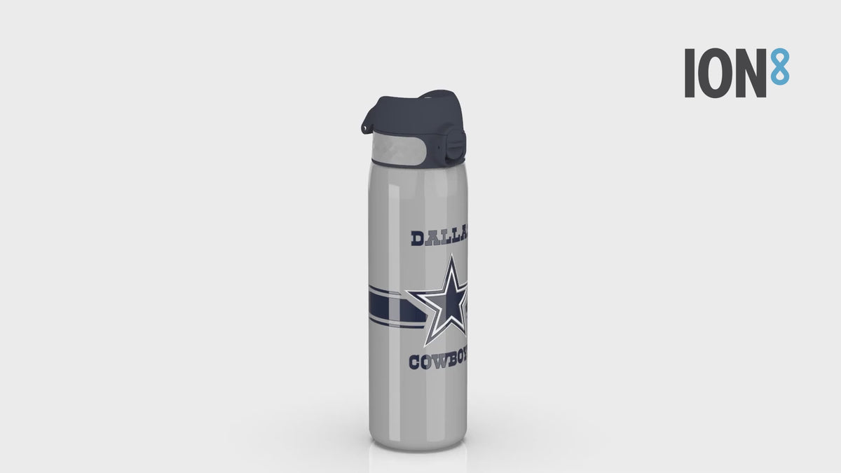 360 Video of Ion8 Leak Proof Slim Water Bottle, Stainless Steel, NFL Cowboys, 600ml (20oz)
