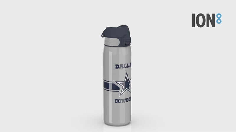 360 Video of Ion8 Leak Proof Slim Water Bottle, Stainless Steel, NFL Cowboys, 600ml (20oz)
