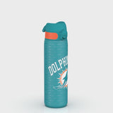 360 Video of Ion8 Leak Proof Slim Water Bottle, Stainless Steel, NFL Dolphins, 600ml (20oz)